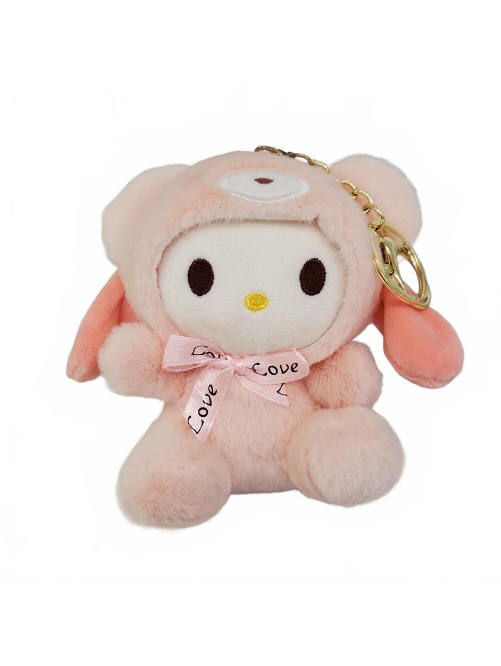Pink My Melody Plush Keychain Hello Kitty 5"